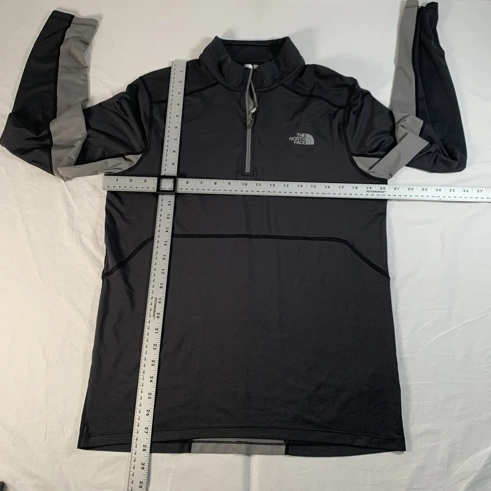 The North Face TNF‎ Men's Size M Black Gray 1/4 Zip Pullover Lightweight Active